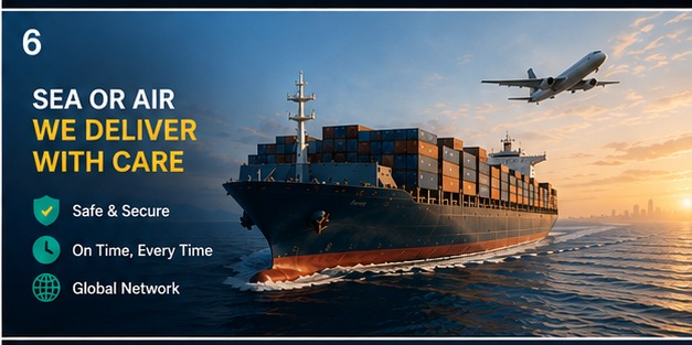Sea or air, we deliver with care: safe & secure, on time every time, global network